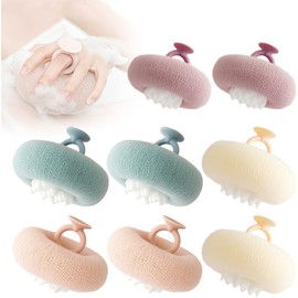Suave Pelota De Baño Con Ventosa De Girasol,2026 Nueva Pelota De Baño 2 En 1 De Girasol Esponja Exfoliante Cepillo De Limpieza, Esponja Redonda De Ducha Para Mujeres Y Hombres (Mezclar-8 piezas)