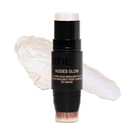 Nudestix Nudies Glow Highlighter Stick – Multi-Use Cream Highlighter for Face, Eyes & Body with Built-In Brush | Dewy, Radiant Finish for All Skin Ton