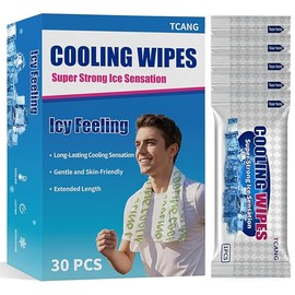 Cooling Body Wipes 30 Pack, Alcohol Free Cooling Towelettes for Outdoor Sports, Camping, Hiking, Workout and Hot Weather