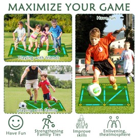 Football Training Mat Soccer Train Mat Non Slip Football Mat Practice Green Soccer Training Mat Football Mastery Mat Football Training Equipment for Kids Adults 23x35 Inch Football Mat Training Skills