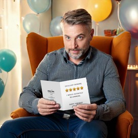 Funny Definitely Recommend Review Geburtstagskarte für Ehemann, innen blanko, mit Kraftumschlag, #1825