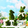 Wesiti 8 Pcs Easter Bunny Decor Green Moss Bunny Figurine