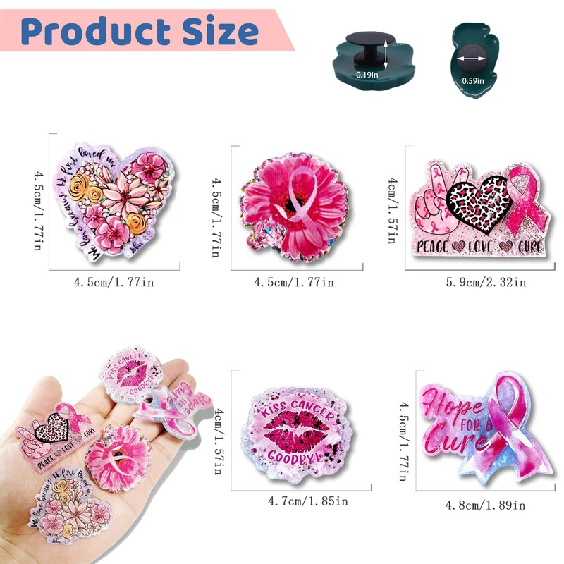 Yudisho 5 Pcs Bling Bag Charms,Cute Acrylic Charms for Bogg