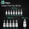 Bates- Torx Bit Socket Set, 13 pcs, TT8-TT60, 1/4" 3/8"