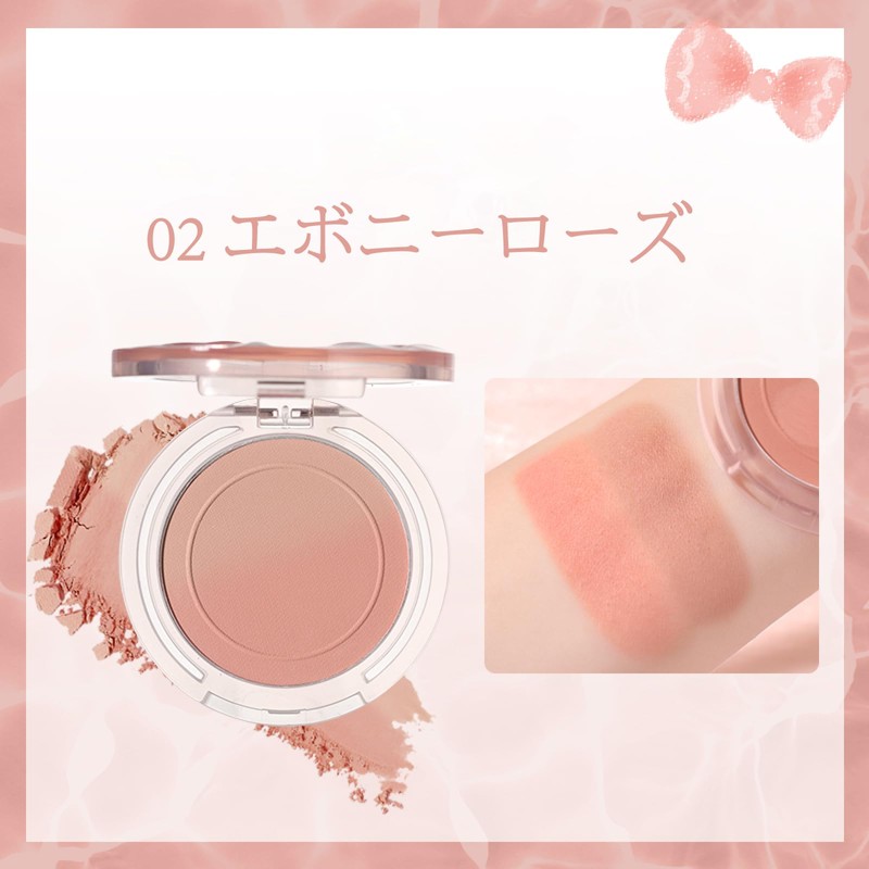 Wirwody グラデーション チーク 2色チーク 血色感アップ 小顔メイク 自然仕上げ オレンジピンク系 毛穴ぼかし 長時間キープ