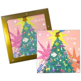 Pack Of 10 Christmas Greeting Card Dove/Gr 10 Square Cards Random Design