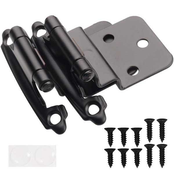 Decobasics 3/8" Inset Cabinet Hinges Black (5 Pair -10 Pcs)