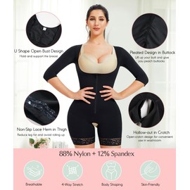 MERYOSZ Shapewear for Women Tummy Control Bodysuit Waist Trainer Fajas Colombianas Full Body Shaper Jumpsuit (Black, S)