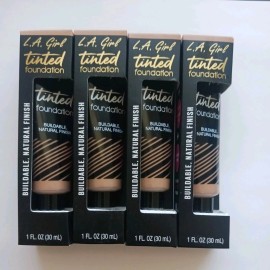 L.A. Girl 4 Pack LA Girl Tinted Foundation Tan,  Buildable, Natural Finish