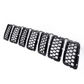 Anzio 7pcs Matte Black Grill Inserts Front Mesh Honeycomb Compatible with 2017-2020 Grand Cherokee