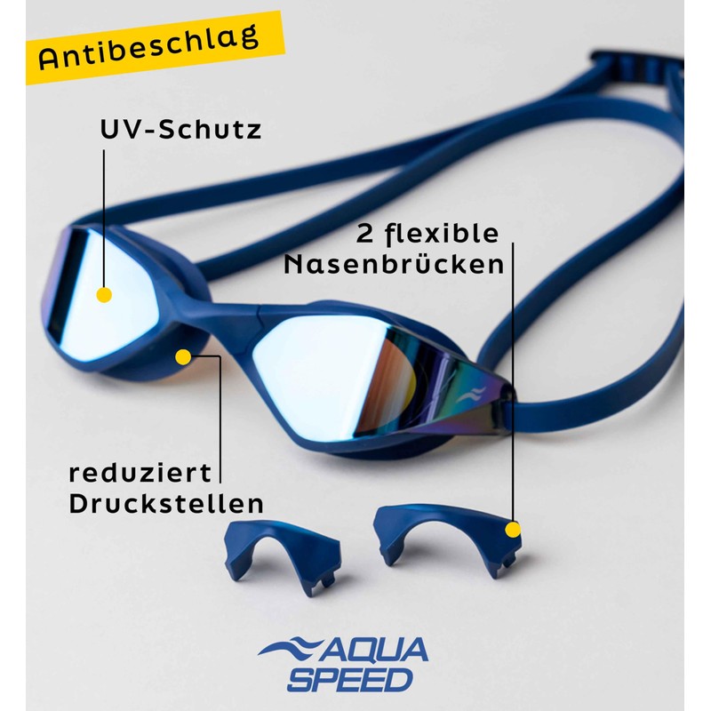 Aqua Speed Riptide Swimming Goggles for Training & Leisure, Mirrored