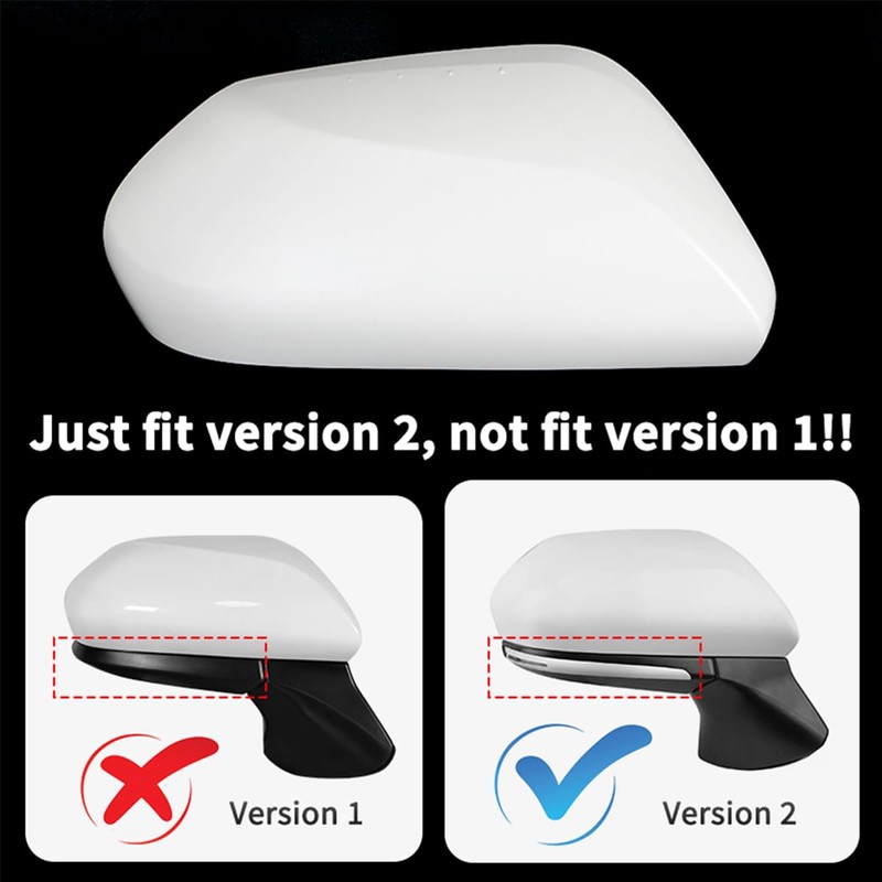RACBOX Pearl White Passenger Side Mirror Cover Rearview Mirror Cap