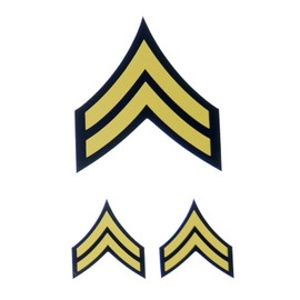 US Army Military Corporal Rank Stripes Colored CPL Decal Sticker Set of 3