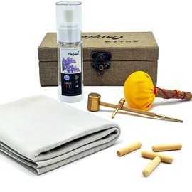 Sword Katana Cleaning Kit,Contains Choji Oil,Copper Hammer,Chamois,Uchiko Ball,2 Pairs Peg (Mekugi),Apply to Care for Japanese Samurai Swords