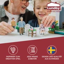 Lundby Dollhouse Dolls Set - Charlie Grandparents Dollhouse Figures - Doll for Boys & Girls - Small Doll Figures for Doll Family - High-Quality Dollhouse Accessories - 2 x Dolls from 3 Years