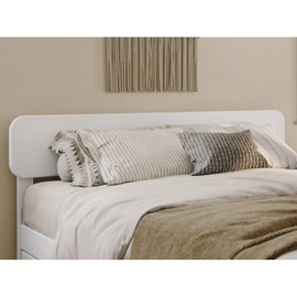 Maykoosh Victorian Elegance Solid Wood Headboard, White - Queen Size, 33.46 x 2.4 in, Adjustable Height, Solid Hardwood Construction