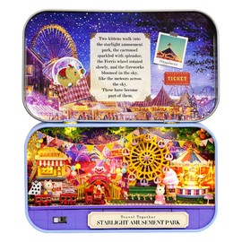 Spilay Dollhouse Miniature with Furniture, DIY Dollhouse Kit, Mini Iron Box Theatre, 1:24 Scale Creative Room Toys, Best Birthday Gift for Adults and Teenagers (Star Light Amusement Park)