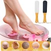 Doublec Sided Foot Scrubber with Wooden Handle, 2PCS Ergonomic Pumicestone