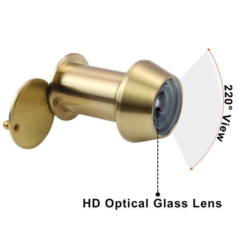 Earl Diamond - Peep Holes for Door, Solid Brass 220-Degree