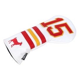 SHABIER White Golf Head Cover with NO.15 Design for Driver Club