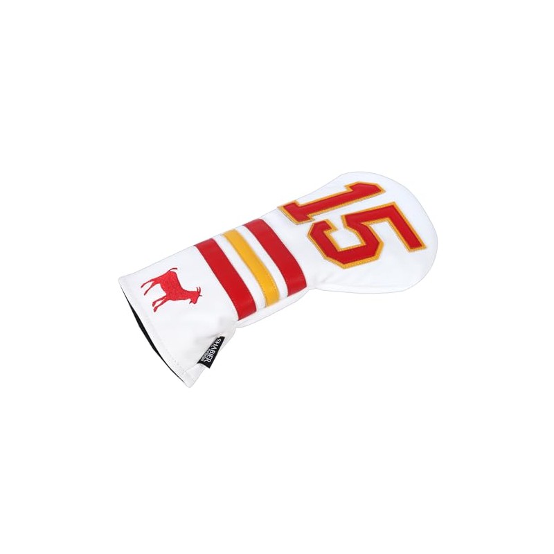 SHABIER White Golf Head Cover with NO.15 Design for Driver