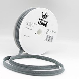 Leduc 20m Cotton Piping Tape 30 Colours for Sewing 10mm (8+2) Italian Quality Grey 5540