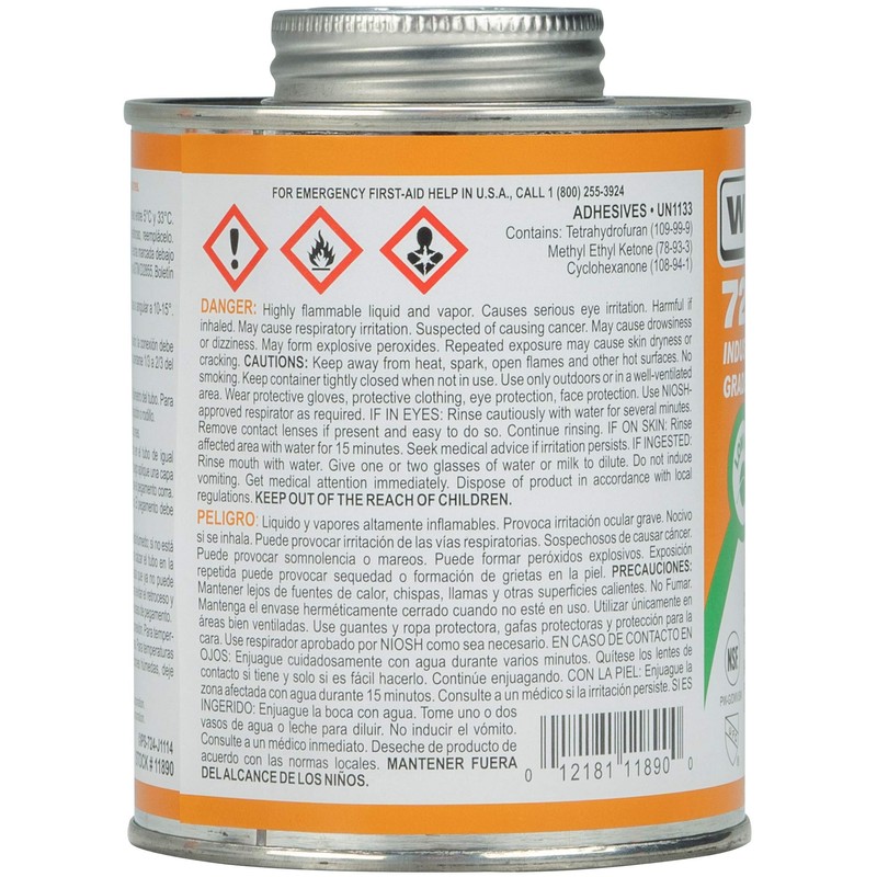 Weld-On 11890 724 Industrial Grade CPVC Heavy-Bodied High Strength Solvent