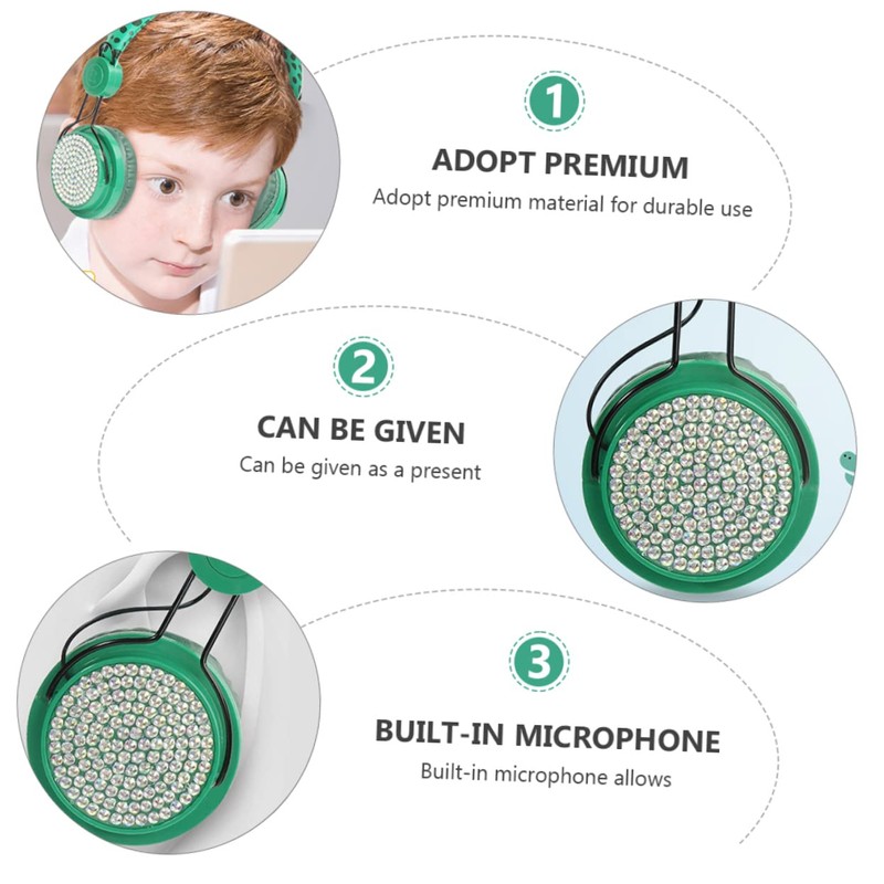 IWOWHERO S Headphones Dinosaur Ear Headset Headphones for Boys and