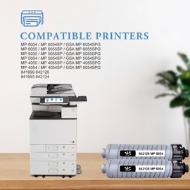 Weemay Compatible 842126 84199 MP 6054 Toner Cartridge Replacement for Ricoh 842126 841999 Black Toner Cartridge use with Ricoh MP 6054SP 5054SP 4054SP Printer 37,000 Pages (2 Pack Black)