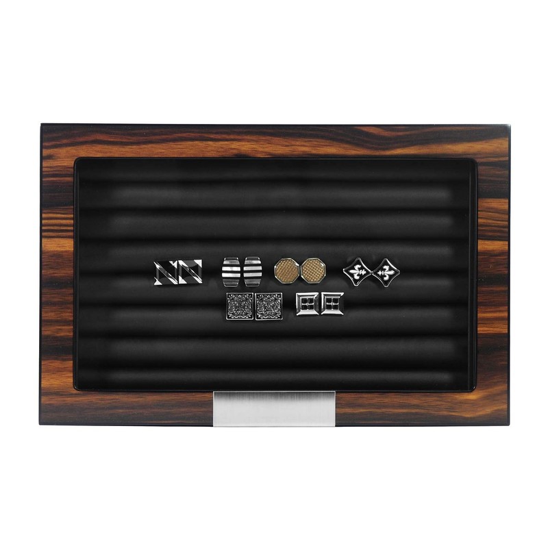 Lifomenz Co Wood Cufflink Box with Glass Window Cufflink Display