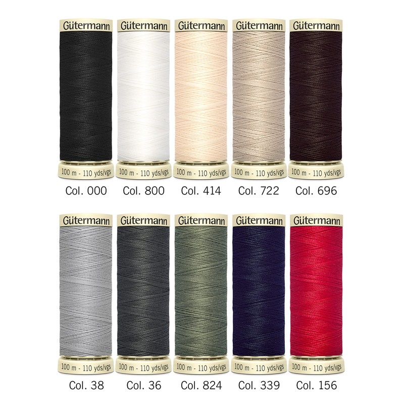 Gutermann Thread Basic Colours all purpose sewing thread, 100m
