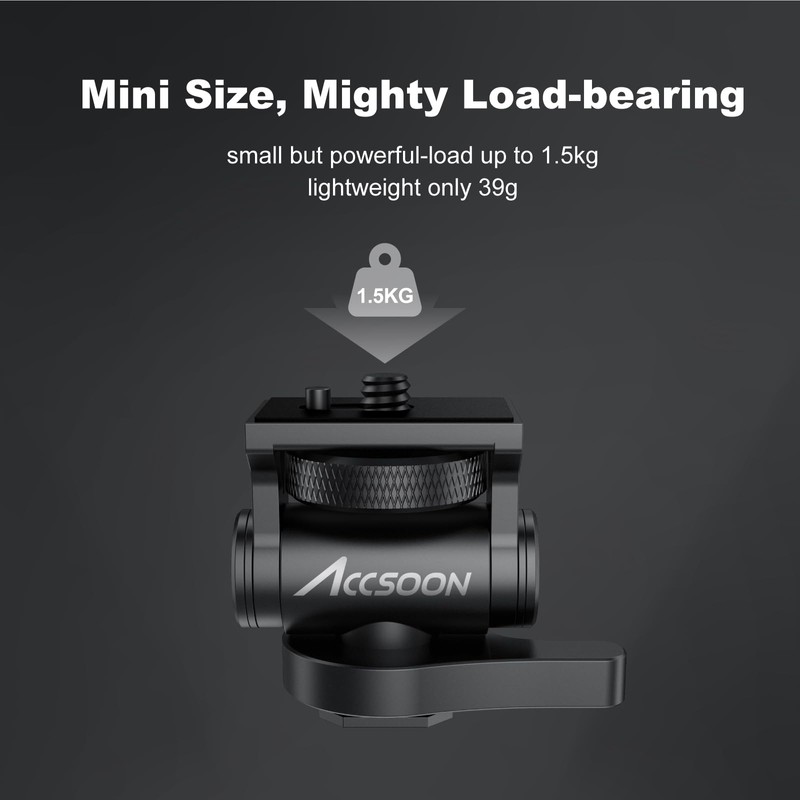 Accsoon 1/4" Multi-Directional Cold Shoe Mount Adapter with 1/4" Thread