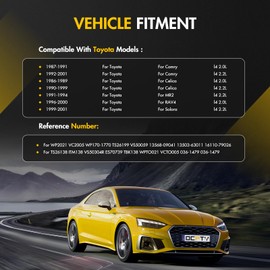 Timing Belt Kit including timing Belt water pump with gasket tensioner bearing etc, OCPTY Compatible for 1987 1988 1989 1999 2000 2001 for Toyota camry/1996 1997 1998 1999 2000 for Toyota for RAV4
