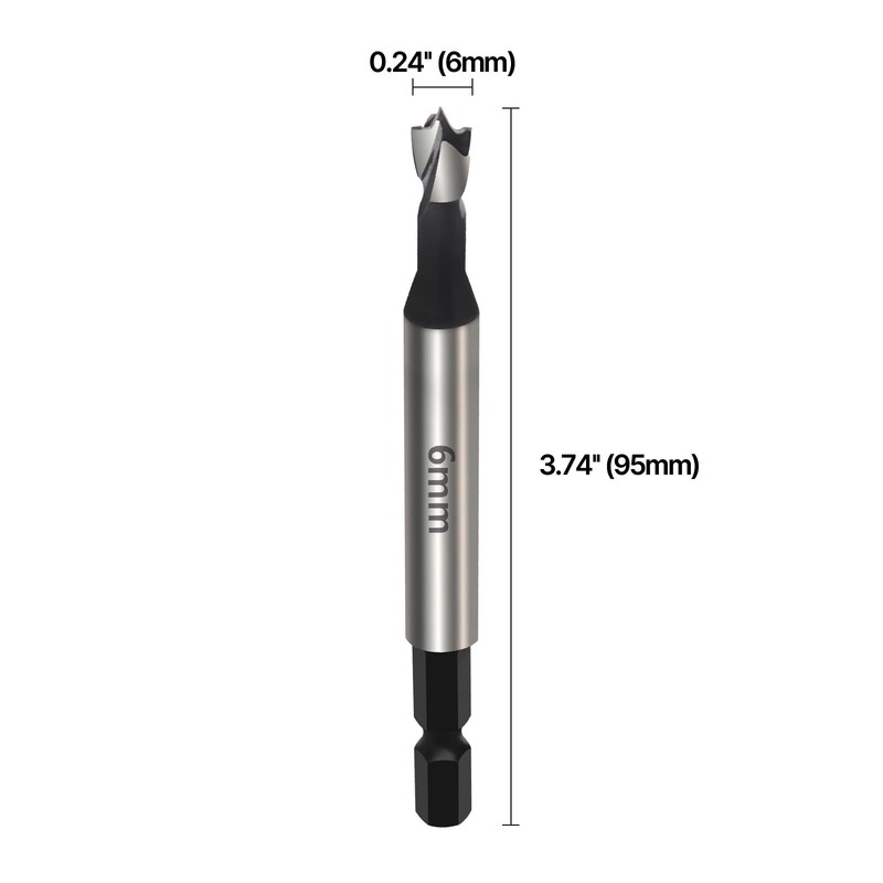 Vearter 6mm Forstner Drill Bit, High Carbon Steel Multi-Tooth Woodworking