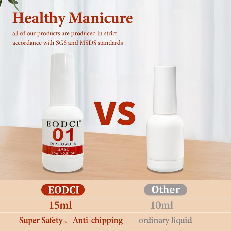 Eodci 3pcs Dip Powder System Essentials Kit, 15 ml Dipping