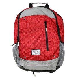 HOOEY Rockstar 20L Backpack - Compact Everyday Backpack with Laptop Sleeve - Lightweight, Durable Daypack for Commuting, Travel & Outdoor Use - Unisex Design (Red/Grey)