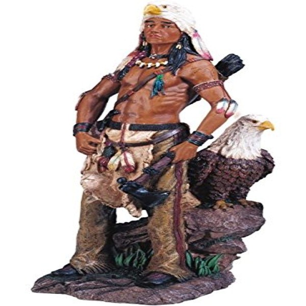 StealStreet Native American Warrior with Eagle Collectible Indian Figurine Sculpture