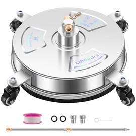 PWS14 - Limpiador de superficies de hidrolavadora de 14 pulgadas con 4 ruedas - Limpiador de superficies de acero inoxidable para fijación de lavadora a presión para hormigón, patio, acera, cubierta y calzadas