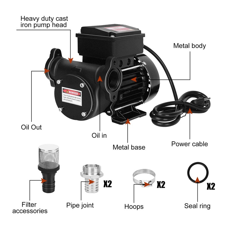 YOHOME Diesel Transfer Pump 110V 20GPM Oil Transfer Pump -