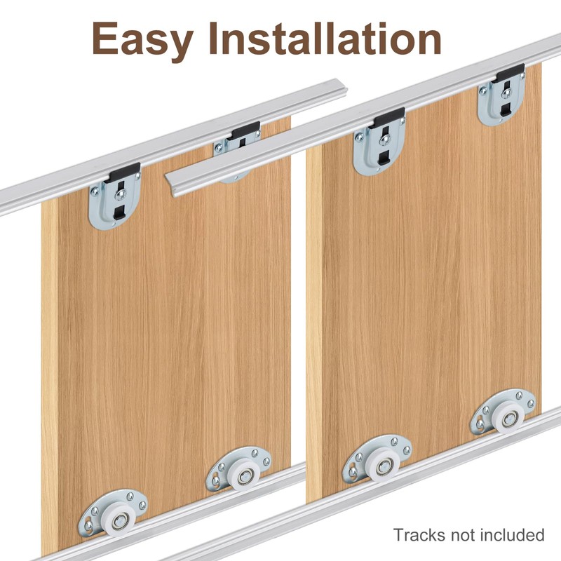 LASHOW Sliding Closet Door Hardware Kit – 4 Pack Bottom