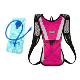 Hiking Camping Cycling Running Hydration Pack Backpack Bag + 2L Water Bladder - Lightweight, Durable Bag for Hiking, Camping, Cycling & Running, Reflective Safety Features, Adjustable Straps
