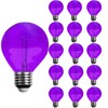 G40 Light Bulbs Replacement Purple 1W Shatterproof Plastic LED Globe