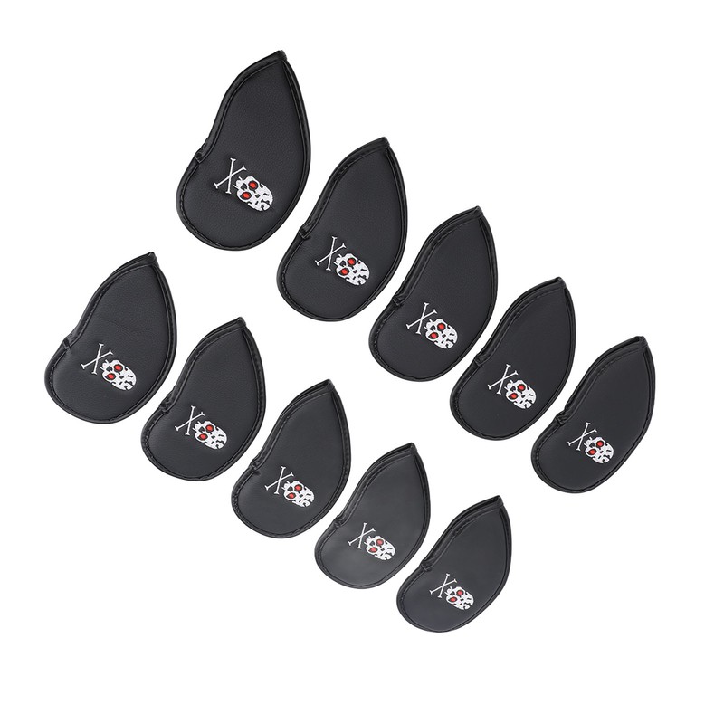 10PCS Golf Club Head Cover PU Leather Protective Abrasion Resistant