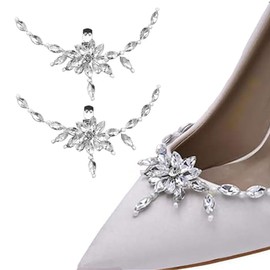 Generic 2Pcs Shoe Clips, Rhinestone Shoe Clips for Flats Pumps, Bridal Shoe Buckles Clips for Bridal Women Girl, Wedding Shoe Jewelry Clips Decorative Shoe Accessories for Heel