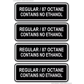OwnTheAvenue x4 - Regular 87 Contains No Ethanol Sticker Decal Fuel JDM Gas 4" Inches Each