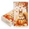 FYSUIMU 50 Pcs Fall Thanksgiving Guest Napkins Pumpkin Squirrel Maple