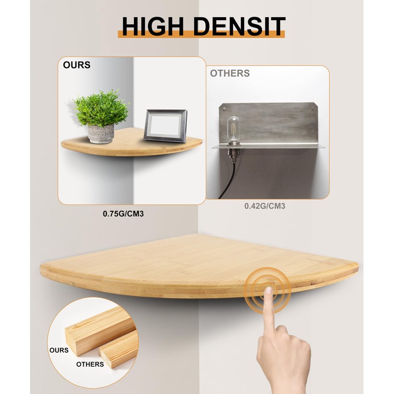 Gugxiom Corner Wall Shelf, Wooden Floating Corner Shelf, Wall Shelf,