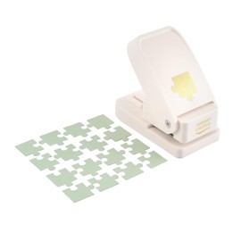 Vaessen Creative Puzzle Heavy Duty da Ø 2,5 cm Perforatore-Taglierina per Carta Fai da Te, Creazione di Biglietti e Progetti Creativi, Bianco, ø2,5cm