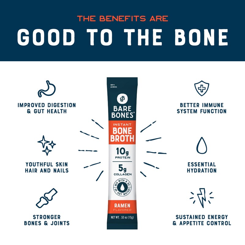Bare Bones Bone Broth Instant Powdered Beverage Mix, Ramen, Pack