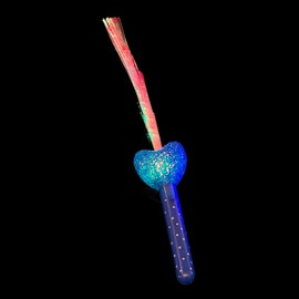 BF Souvenirs 1x LED Heart Light Stick Fibreglass Flashing Rod Party Stick Light Duster 36 cm / Available in 4 Colours (Blue)